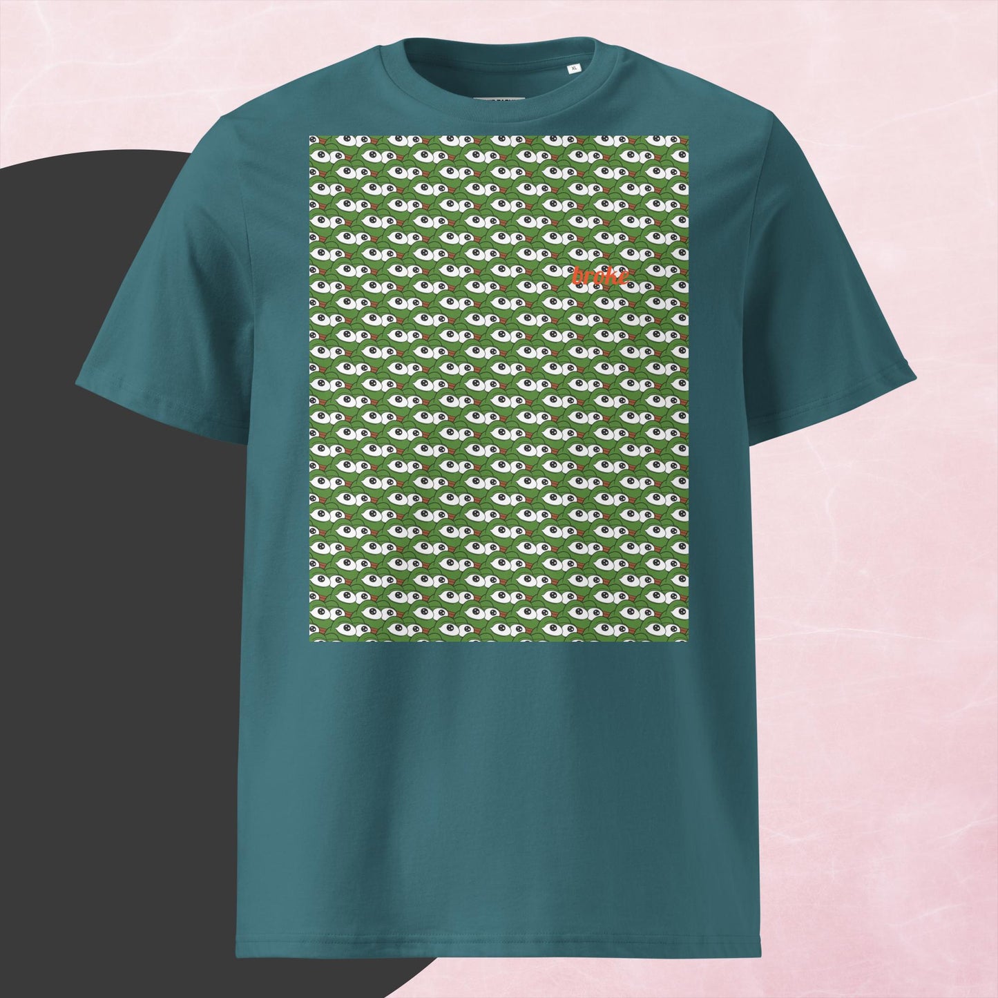 Unisex PEPE printed T-shirt with high-quality, vibrant print on soft cotton fabric. Perfect for meme lovers and streetwear enthusiasts.