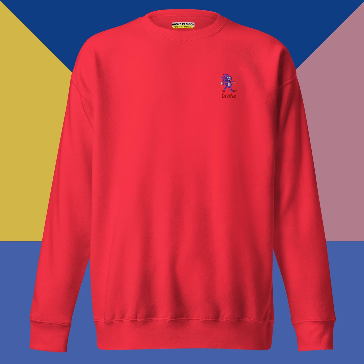 Unisex SANIC embroidered sweatshirt with high-quality stitching, soft cotton blend, and a relaxed fit. Perfect for meme lovers and streetwear enthusiasts.