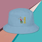 bucket hat featuring an embroidered Chad face design, symbolizing confidence and strength, with the word 'broke' stylishly stitched in bold white letters. A trendy and humorous accessory for meme lovers and streetwear enthusiasts.