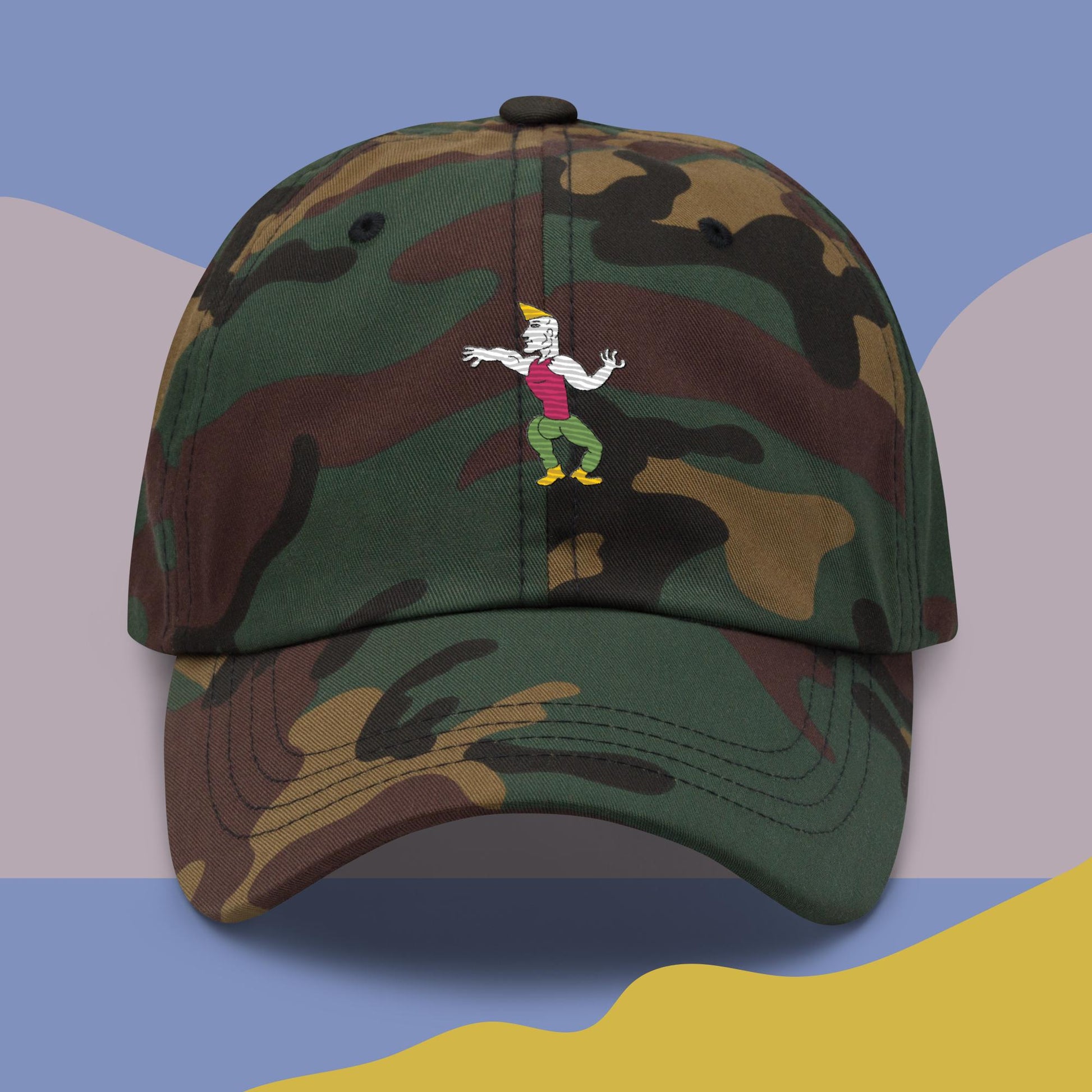 Unisex CHAD embroidered dad hat with high-quality stitching, adjustable strap, and breathable cotton fabric. Perfect for meme lovers and streetwear enthusiasts.