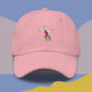 Unisex CHAD embroidered dad hat with high-quality stitching, adjustable strap, and breathable cotton fabric. Perfect for meme lovers and streetwear enthusiasts.