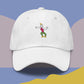 Unisex CHAD embroidered dad hat with high-quality stitching, adjustable strap, and breathable cotton fabric. Perfect for meme lovers and streetwear enthusiasts.