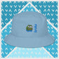 Pepe the Frog bucket hat in green with high-quality embroidery of Pepe wearing blue pants, paired with the word 'broke' in bold blue stitching. Trendy streetwear accessory for meme enthusiasts, perfect for casual outfits and internet culture fans.