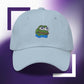 Unisex PEPE embroidered dad hat with high-quality stitching, adjustable strap, and breathable cotton fabric. Perfect for meme lovers and streetwear enthusiasts.