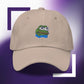 Unisex PEPE embroidered dad hat with high-quality stitching, adjustable strap, and breathable cotton fabric. Perfect for meme lovers and streetwear enthusiasts.