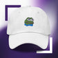 Unisex PEPE embroidered dad hat with high-quality stitching, adjustable strap, and breathable cotton fabric. Perfect for meme lovers and streetwear enthusiasts.