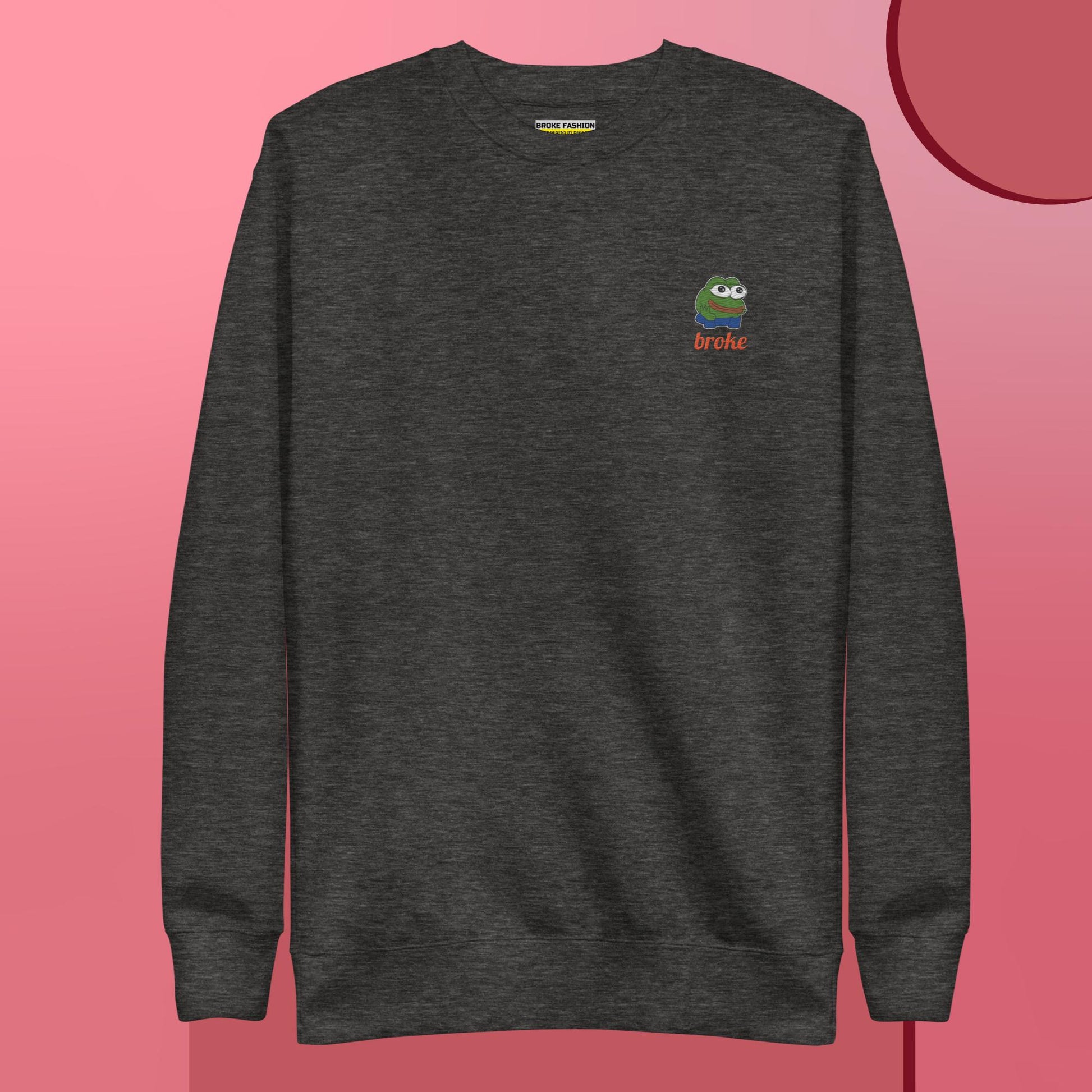Unisex PEPE embroidered sweatshirt with premium stitching, soft cotton blend, and a relaxed fit. Ideal for meme lovers and streetwear enthusiasts.