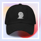Unisex WOJAK embroidered dad hat with high-quality stitching, adjustable strap, and breathable cotton fabric. Perfect for meme lovers and streetwear enthusiasts.